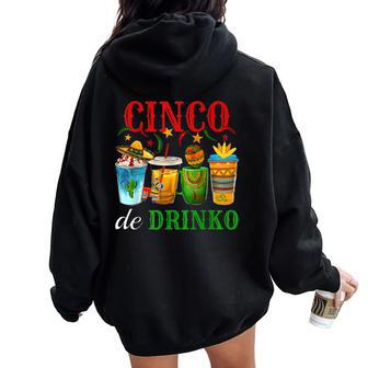 Cinco De Drinko Drinking Matching Family Party Women Oversized Hoodie Back Print - Monsterry