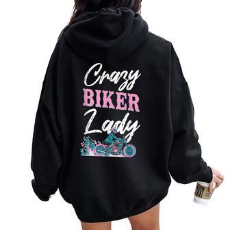 Classic Motorcycle Biker Girl Female Crazy Biker Lady Women Oversized Hoodie Back Print - Thegiftio UK