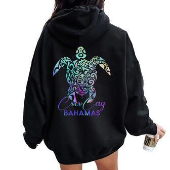 Coco Cay Bahamas Sea Turtle Family Vacation Summer 2024 Women Oversized Hoodie Back Print - Seseable