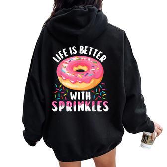 Cool Donut For Pastry Doughnut Donut Lover Women Oversized Hoodie Back Print - Monsterry