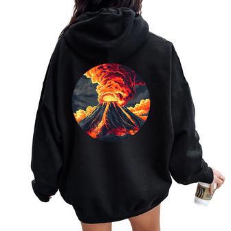 Cool Erupting Volcano Costume For Boys And Girls Women Oversized Hoodie Back Print - Thegiftio UK