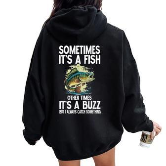 Cool Fishing For Fishing Rod Fish Fisherman Women Oversized Hoodie Back Print | Mazezy