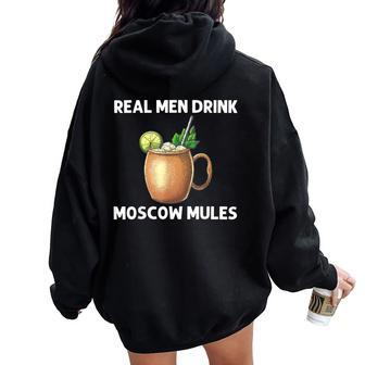 Cool Moscow Mule For Dad Vodka Cocktail Bartender Women Oversized Hoodie Back Print - Monsterry AU