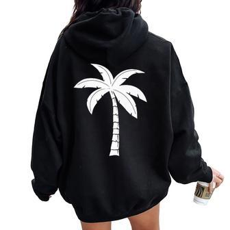 Cool Summer Vacation Beach Palm Tree Women Oversized Hoodie Back Print - Seseable