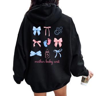 Coquette Mother Baby Nurse Postpartum Rn Graduation Women Oversized Hoodie Back Print - Monsterry DE