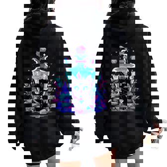 Cottagecore Goth Kawaii Anime Cat Girls Cat Women Oversized Hoodie Back Print - Seseable