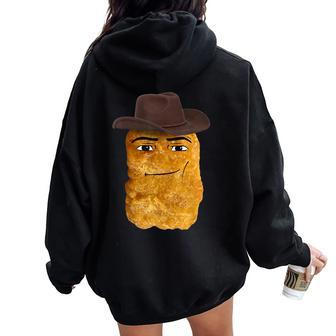 Cowboy Chicken Nugget Meme Women Oversized Hoodie Back Print - Seseable