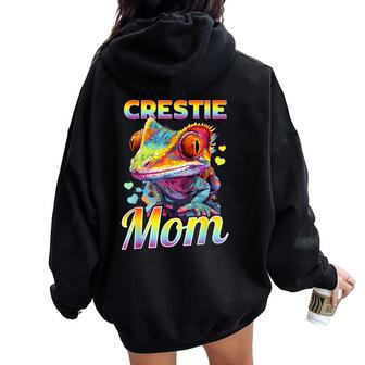Crested Gecko Reptile Crestie Mom Women Oversized Hoodie Back Print | Mazezy