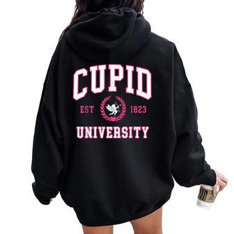 Cupid Est 1823 University Valentine’S Day Couple Boys Girls Women Oversized Hoodie Back Print - Monsterry CA