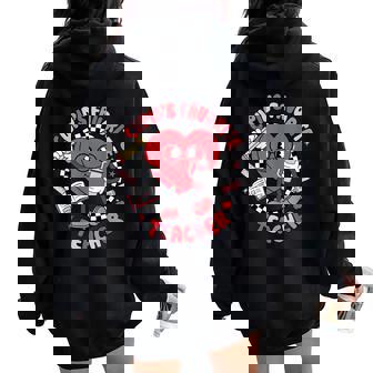 Cupid's Favorite Teacher Cute Heart Valentines Day Kid Women Oversized Hoodie Back Print - Thegiftio