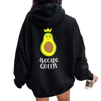 Cute Avocado Girl Avocado Avocado Queen Women Oversized Hoodie Back Print - Thegiftio UK
