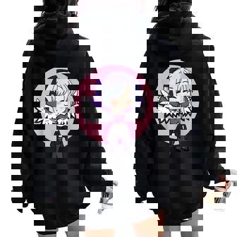 Cute Chibi Style Kawaii Anime Girl With Wings Women Oversized Hoodie Back Print - Seseable