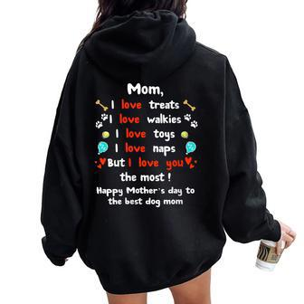 Cute Dog Mom Happy From Dog Women Oversized Hoodie Back Print - Seseable