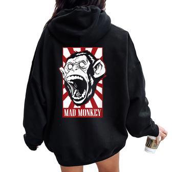 Cute Monkey Gas Father Dad Garage Women Women Oversized Hoodie Back Print - Monsterry DE