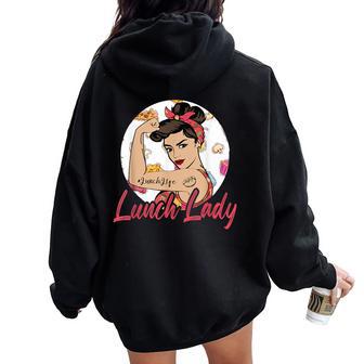 Cute Lunch Lady For Woman Women Oversized Hoodie Back Print - Thegiftio UK