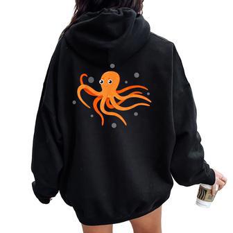 Cute Octopus For Octopus Lovers Women Oversized Hoodie Back Print - Thegiftio UK