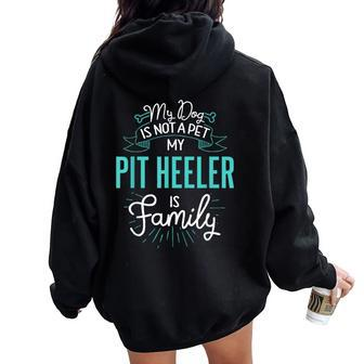 Cute Pit Heeler Family Dog For Men Women Oversized Hoodie Back Print - Monsterry UK