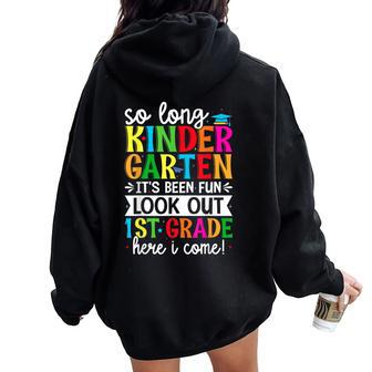 Cute So Long Kindergarten Look Out First Grade Here I Come Women Oversized Hoodie Back Print - Seseable