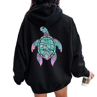 Cute Tortoise Sea Turtle Sea Animal Women Oversized Hoodie Back Print - Thegiftio UK