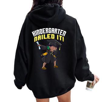 Dabbing Graduation Class Of 2024 Girl Kindergarten Nailed It Women Oversized Hoodie Back Print - Seseable