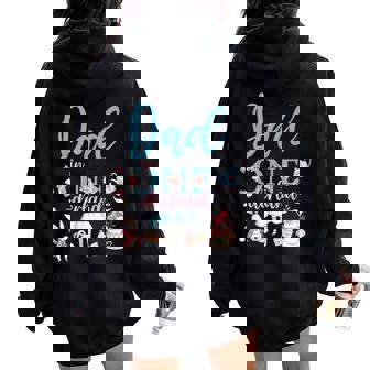 Dad Of The 1St Birthday Girl Dad In Onderland Family Women Oversized Hoodie Back Print - Monsterry