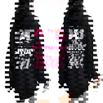 Dad Of The Birthday Girl Cat Kitty Family Matching Women Oversized Hoodie Back Print | Mazezy