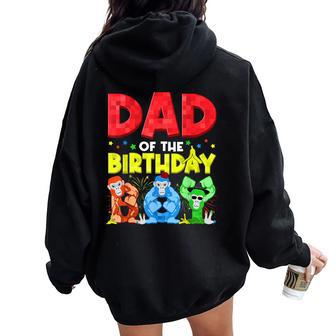 Dad And Mom Birthday Boy Gorilla Game Family Matching Women Oversized Hoodie Back Print - Monsterry AU