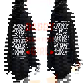 Daddy Of The Berry First Birthday Girl Sweet Strawberry Women Oversized Hoodie Back Print | Seseable UK