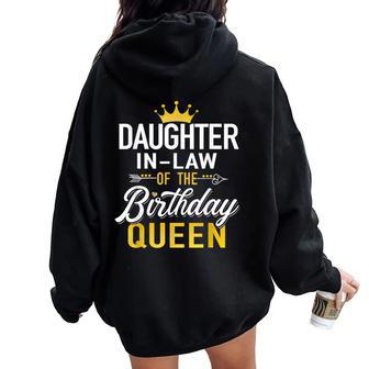 Daughter-In-Law Of The Birthday Queen Bday Party Women Oversized Hoodie Back Print - Thegiftio UK