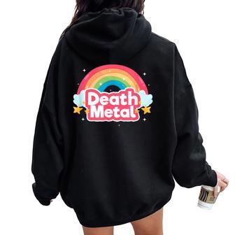 Death Metal Rainbow Rock Music Band Musician Women Oversized Hoodie Back Print - Thegiftio UK