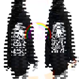 Death Metal Unicorn Sarcastic Heavy Metal Women Oversized Hoodie Back Print - Thegiftio