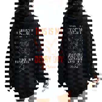 This Is My Derby Day Dress Horse Racing Lover Women Oversized Hoodie Back Print - Thegiftio