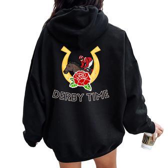 Derby Time Horse Racing 150Th Derby Day 2024 Women Oversized Hoodie Back Print - Seseable