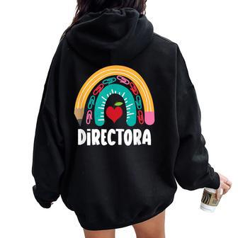 Directora Boho Rainbow For Spanish Latina Directora Women Oversized Hoodie Back Print - Monsterry