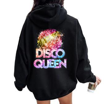 Disco Queen 70'S Disco Themed Vintage Seventies Costume Women Oversized Hoodie Back Print - Monsterry