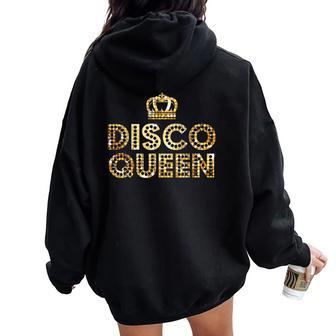Disco Queen Retro Disco Matching Couple For Women Women Oversized Hoodie Back Print - Thegiftio UK