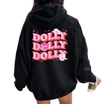 Dolly Western First Name Cowgirl Style Girl Women Women Oversized Hoodie Back Print - Seseable