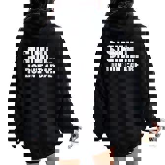 I Don't Care Sarcastic Message Distressed Women Oversized Hoodie Back Print - Thegiftio