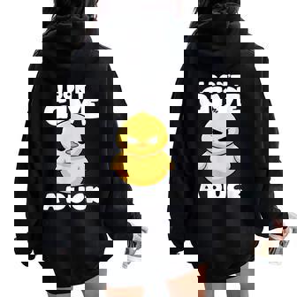 I Don't Give A Duck Lover Duck Owner Cute I Love Duck Women Oversized Hoodie Back Print - Thegiftio UK