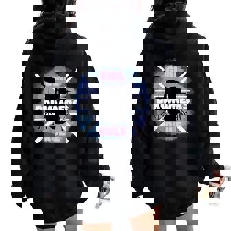 Drummer T For Girls That Love Drumming Women Oversized Hoodie Back Print - Thegiftio UK