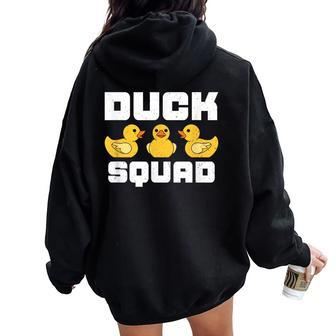 Duck Squad Animal Duck Lover Women Oversized Hoodie Back Print | Mazezy