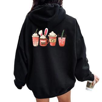 Easter Coffee Some Bunny Needs Coffee Latte Iced Men Women Oversized Hoodie Back Print - Seseable