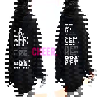 Eat Sleep Cheer Repeat Cheerleading Cheerleader Women Women Oversized Hoodie Back Print | Mazezy