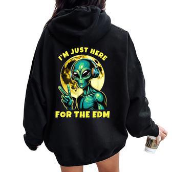 Edm Electronic Music Dj Rave Alien Women Women Oversized Hoodie Back Print - Monsterry AU