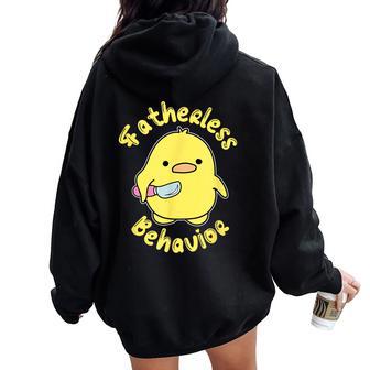 Fatherless Behavior Knife Duck Cute Women Oversized Hoodie Back Print - Thegiftio UK