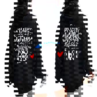 My Favorite Cheerleader Calls Me Aunt Cheerleading Women Oversized Hoodie Back Print - Seseable