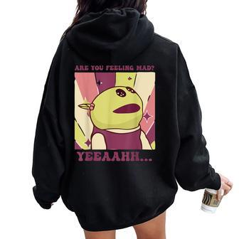 Are You Feeling Mad Groovy Wonderful Girl Women Oversized Hoodie Back Print | Mazezy