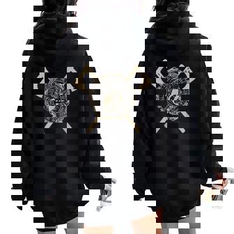Fenrir Wolf Of Odin Norse Mythology Kid Women Oversized Hoodie Back Print - Thegiftio