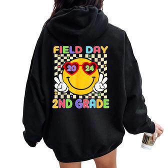 Field Day 2Nd Grade Groovy Fun Day Sunglasses Field Trip Women Oversized Hoodie Back Print - Monsterry AU