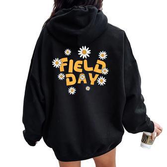 Field Day School Teacher Retro Vintage Field Day Women Oversized Hoodie Back Print - Seseable